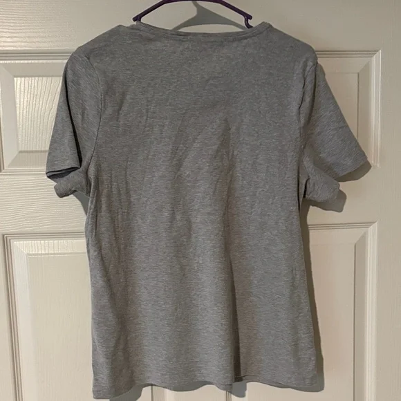 Talbots Gray Pima Cotton Top - Picture 3 of 6
